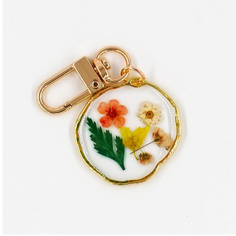 My Store Flower Resin Charms - Elegant Flower Planner & Keychain Charms Circle Flower Charm